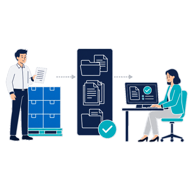 Digitaler Dokumenten-Workflow in der Logistik: Sendungsakte und Lieferdokumente zentral abgelegt und verfolgt