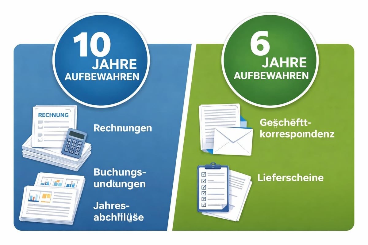 Aufbewahrungsfristen nach Dokumententyp