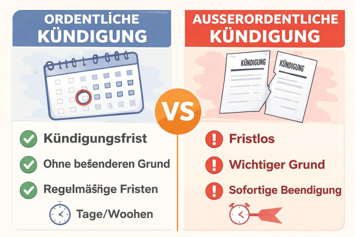 Unterschied ordentliche und außerordentliche Kündigung