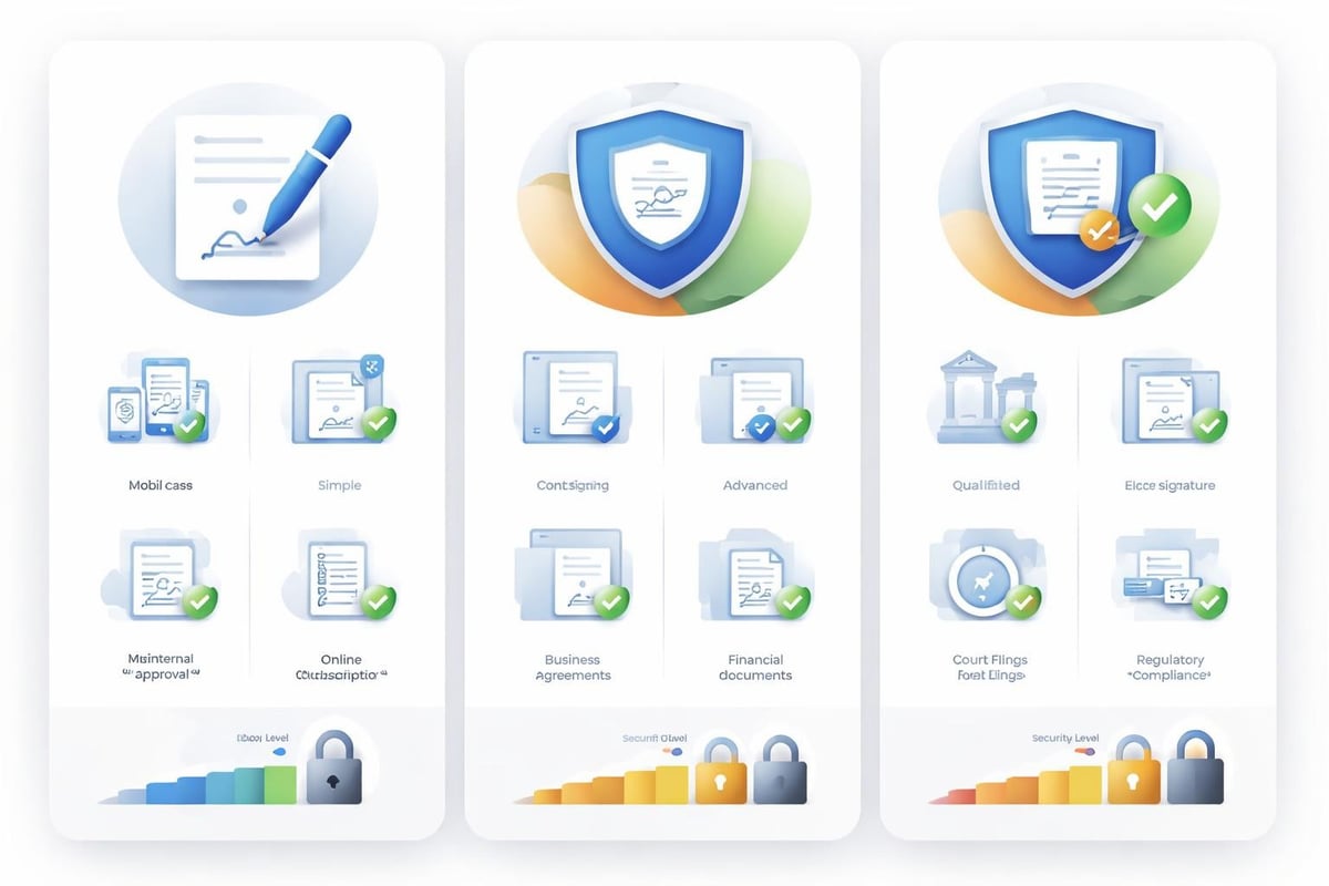 Vergleich der drei elektronischen Signaturtypen