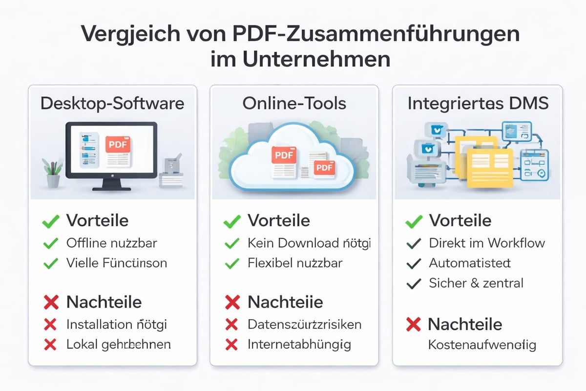 Verschiedene PDF-Zusammenführungsmethoden