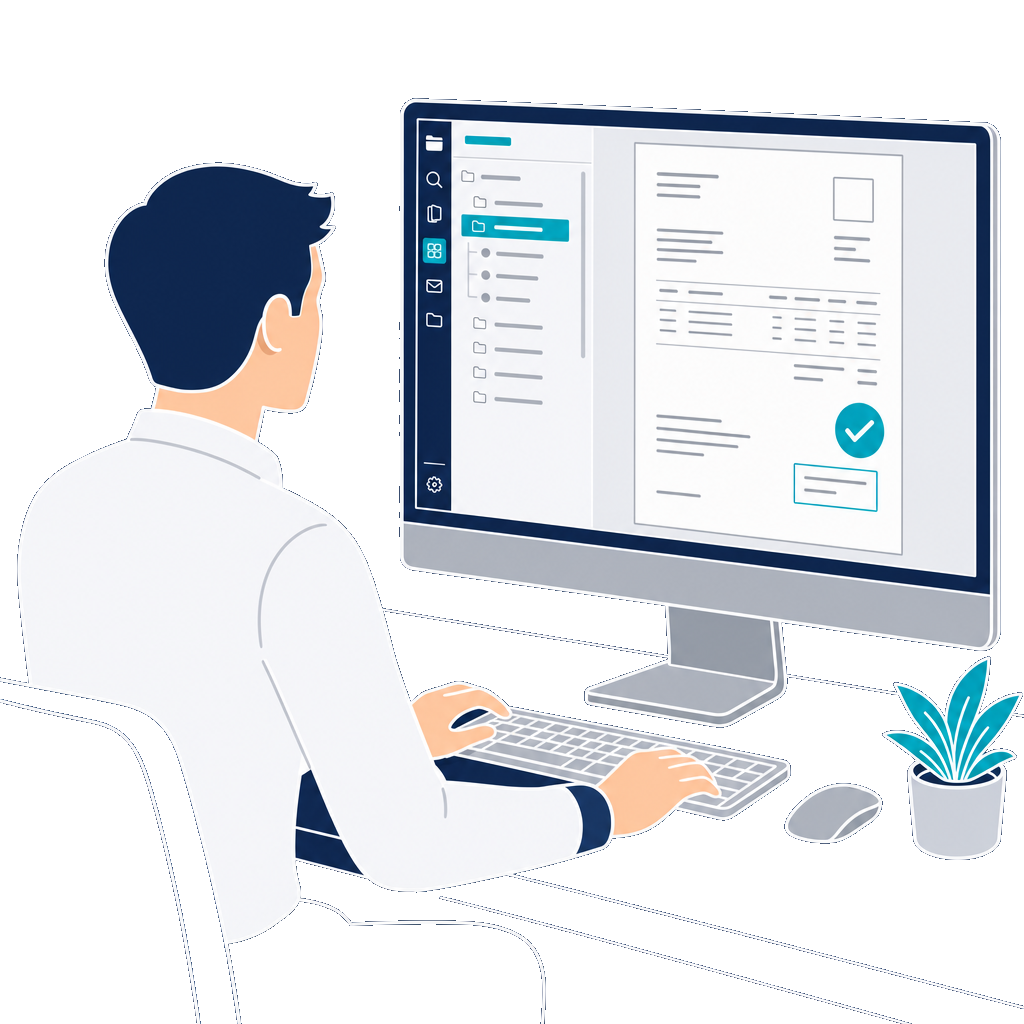 Amagno als digitaler Arbeitsplatz: zentrales Dokumentenmanagement-Dashboard mit Ordnern, Freigaben und Suche
