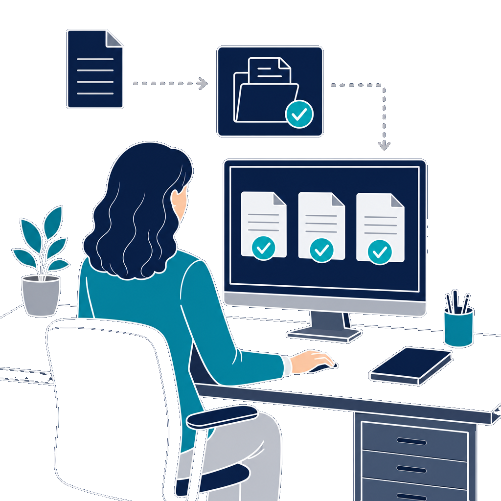 Digitaler Dokumenten-Workflow: vom Beleg über das zentrale Dokumentensystem bis zur Freigabe am Bildschirm