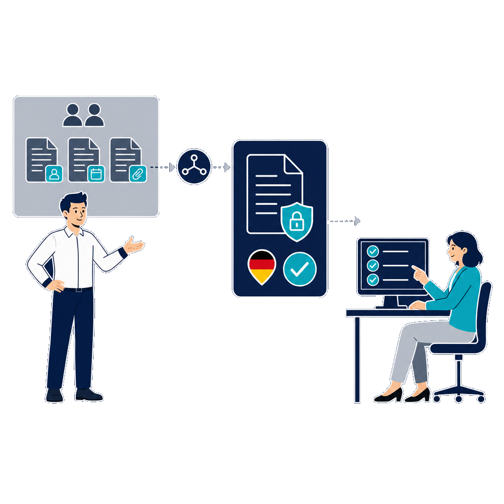 Migration von SharePoint zu Amagno: Dokumente und Metadaten-Spalten werden über Konnektoren in das DMS übernommen