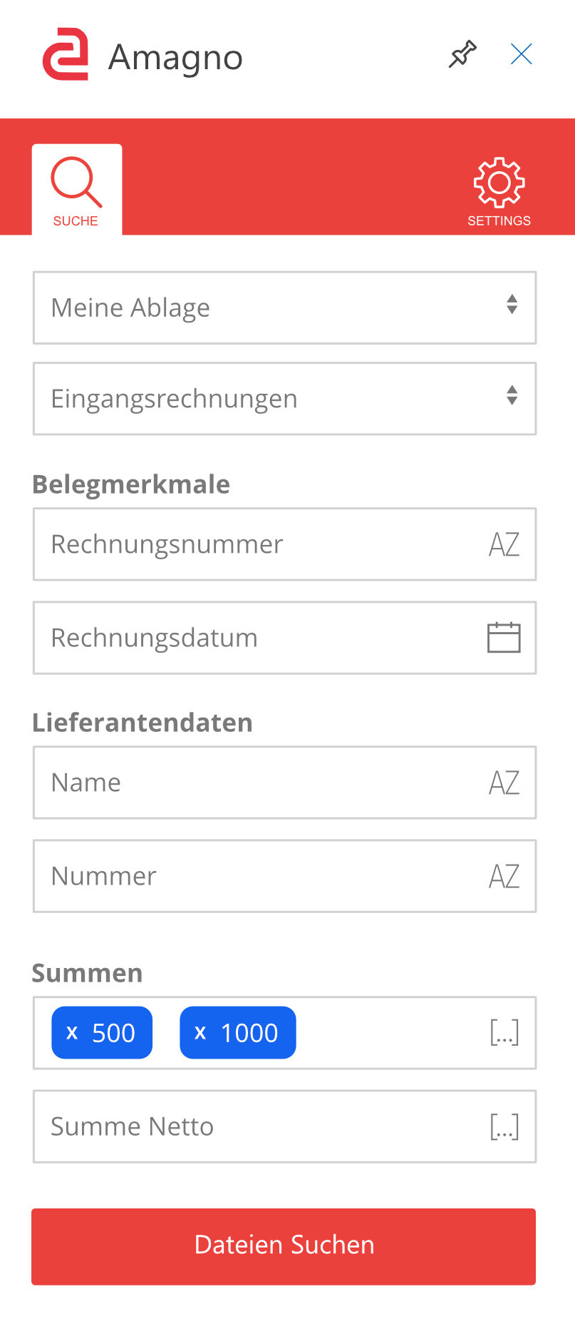 Outlook - Dateien in Amagno suchen