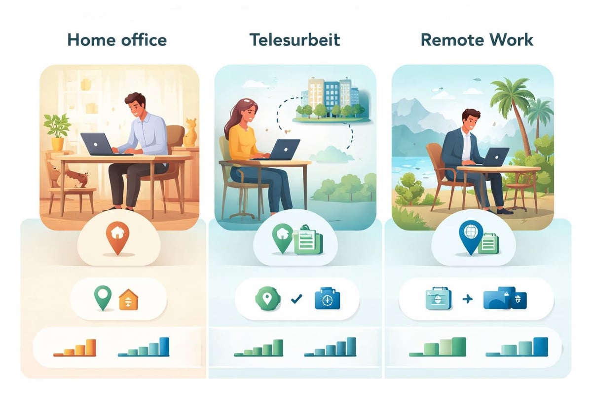 Unterschiede zwischen Homeoffice, Telearbeit und Remote Work