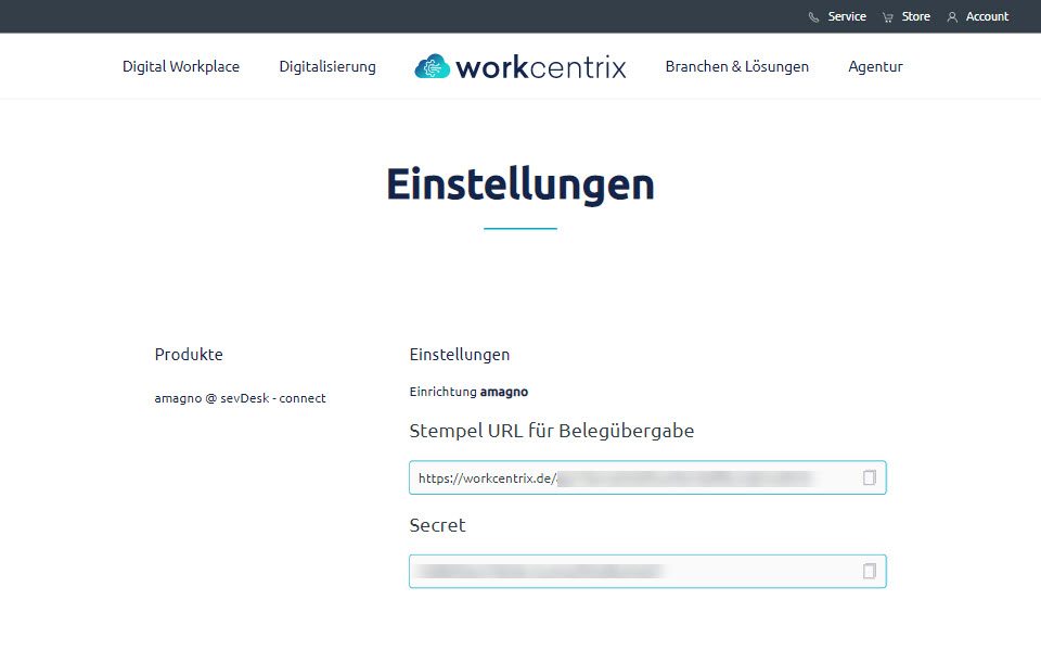 lexoffice einstellungen workcentrix